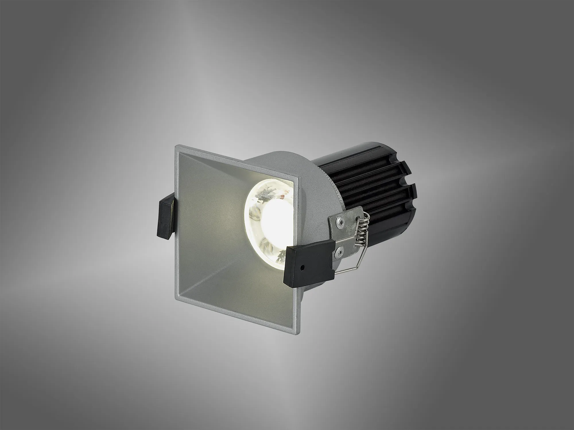 Biox 10 Tridonic Powered 10W 2700K 710lm 36° CRI>90 LED Engine Silver Square Fixed Recessed Spotlight, IP20 DM201296  Dlux Biox 10
